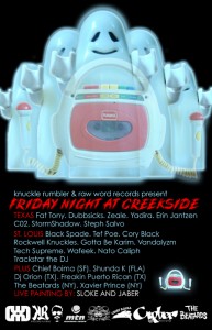 KNUCKLE RUMBLER SHOWCASE MARCH 19 @ CREEKSIDE LOUNGE